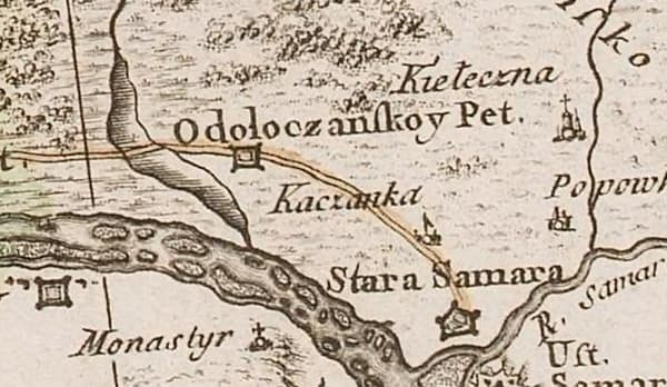 Стара Самара на мапі Боплана