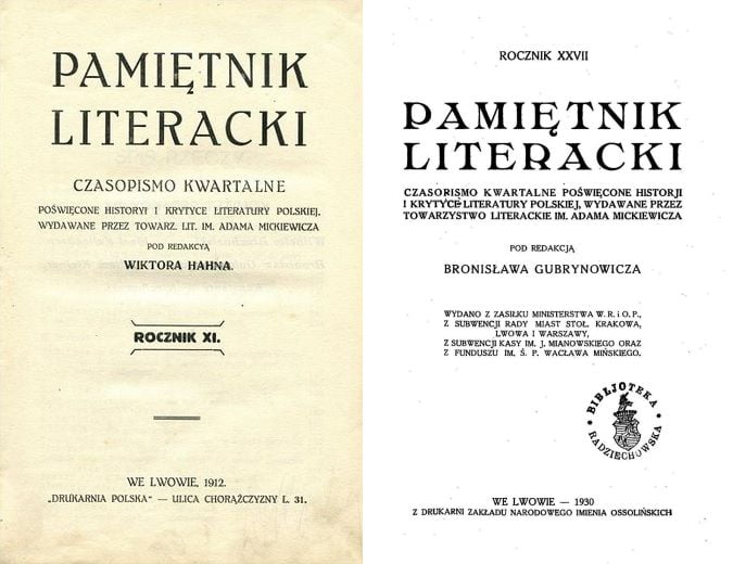 pamietnik literacki 1912 1930