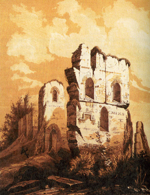 Church of Tithes Kiev ruins in 1826