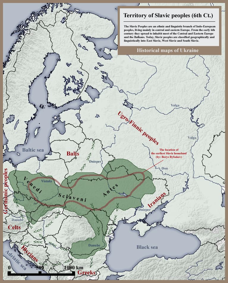 Територія слов'ян - мапа