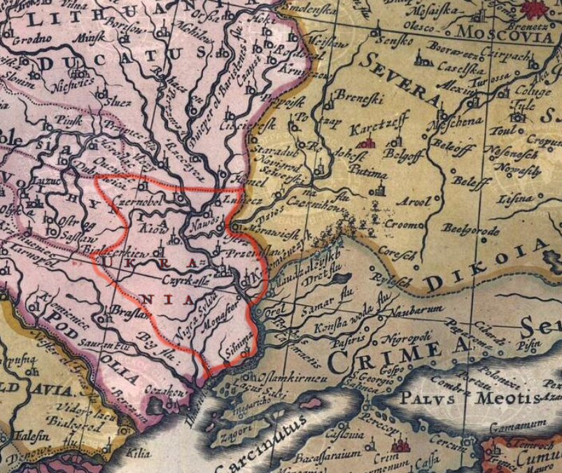 Назва Україна на давніх картах