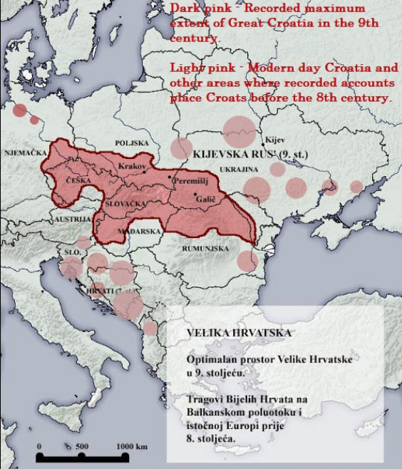 Біла Хорватія на мапі Київської Русі