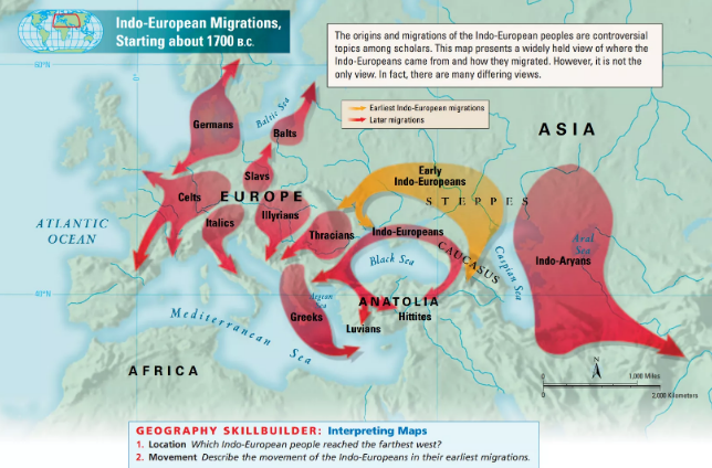 Мапа розселення індоєвропейців
