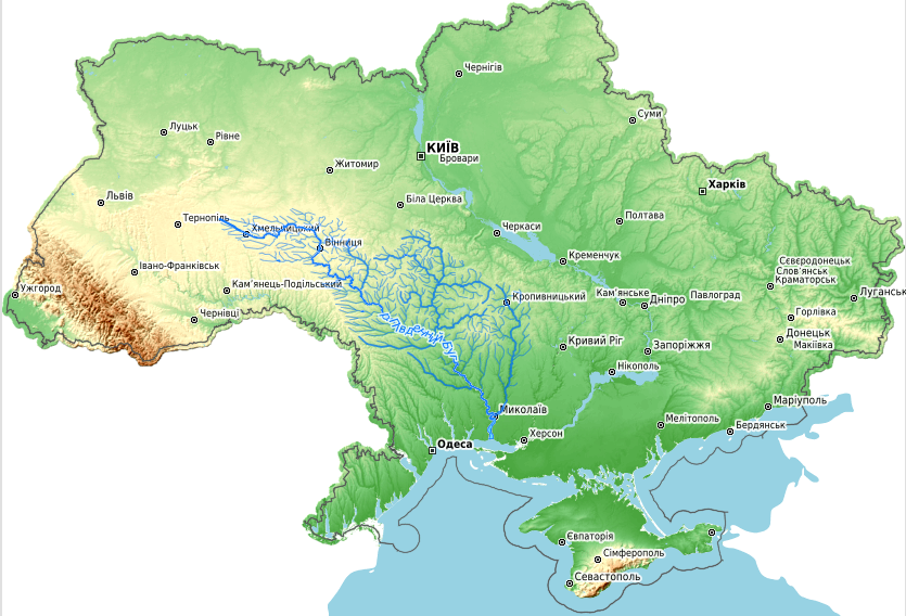 The Southern Bug river basin in Ukraine