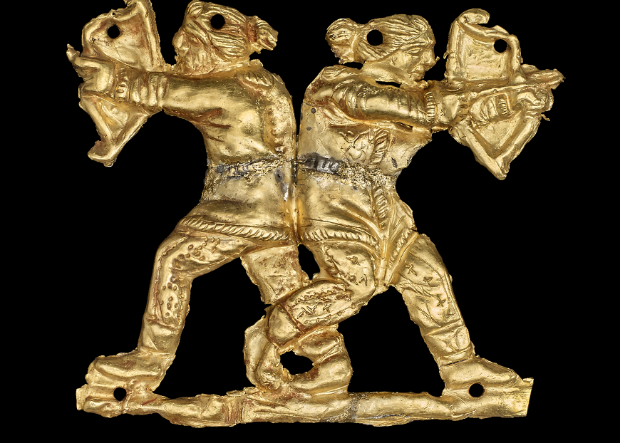 Золота бляшка із зображенням скіфських лучників арбалетчиків