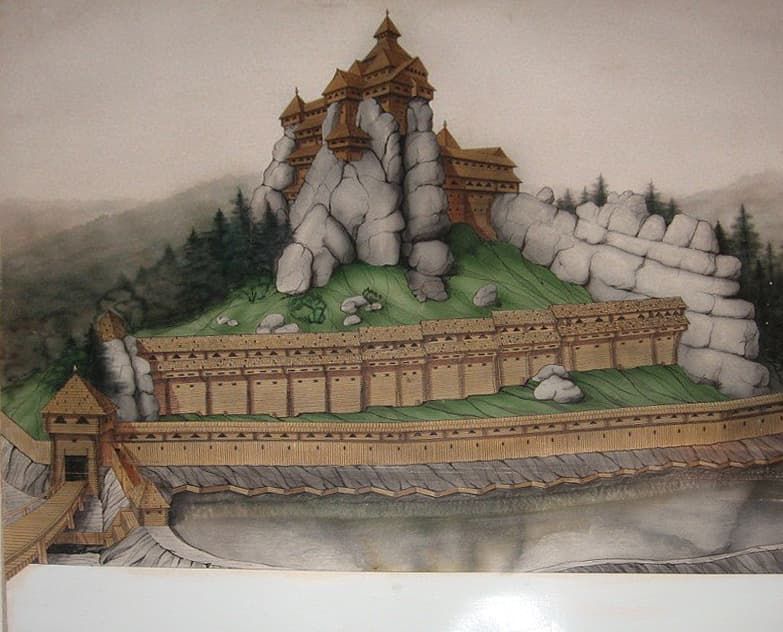 Давньоруська фортеця Тустань - реконструкція