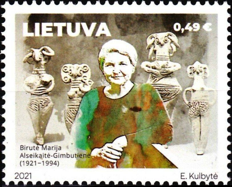 Marija Gimbutas 2021 stamp of Lithuania