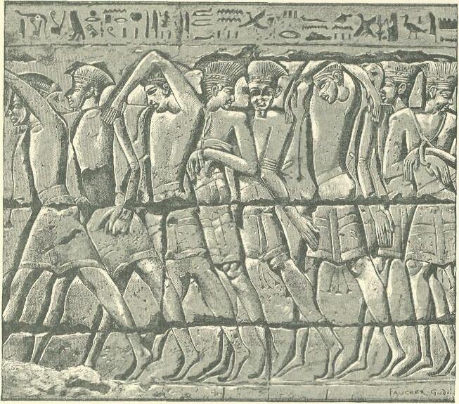 Philistine captives at Medinet Habu