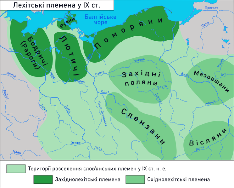 Лехітські племена у IX столітті