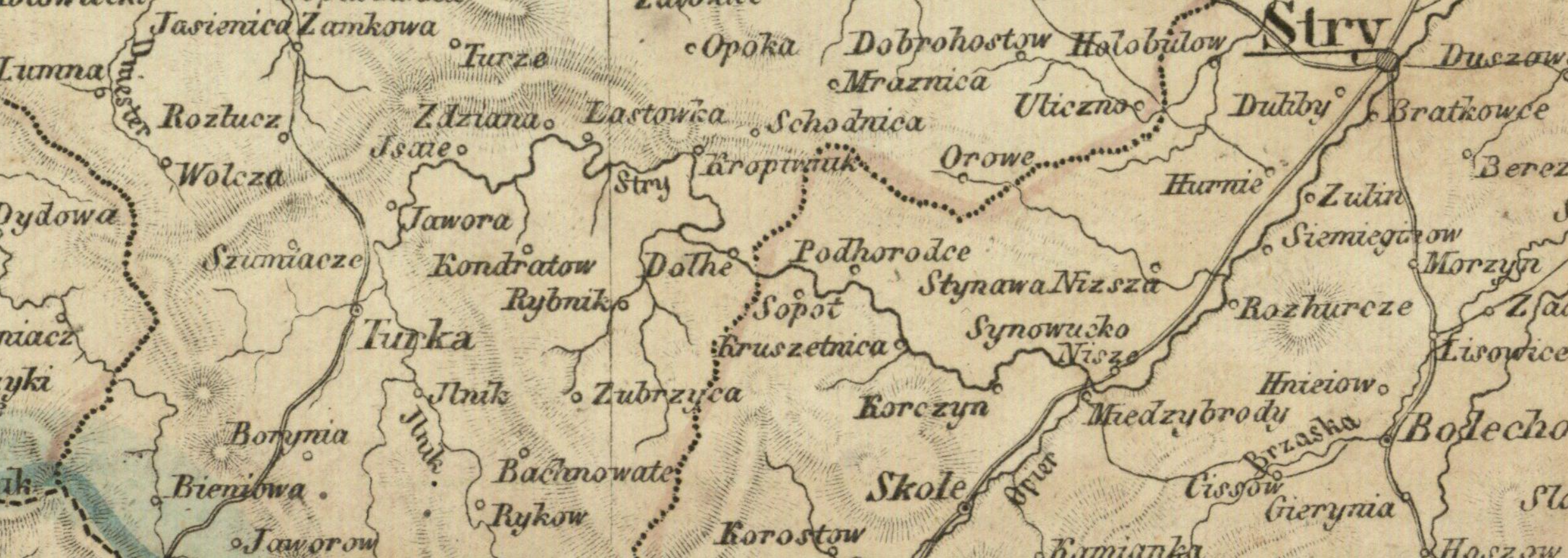 Село Підгородці на старій карті