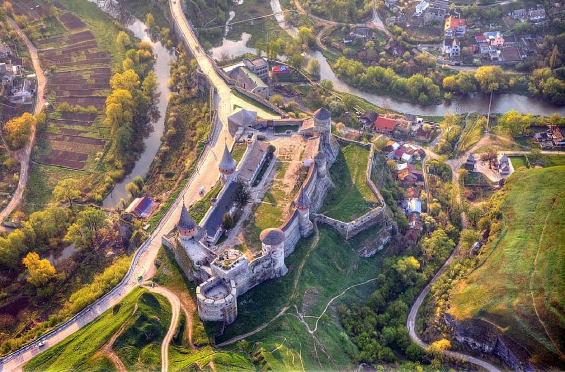Камянець Подільська фортеця з неба