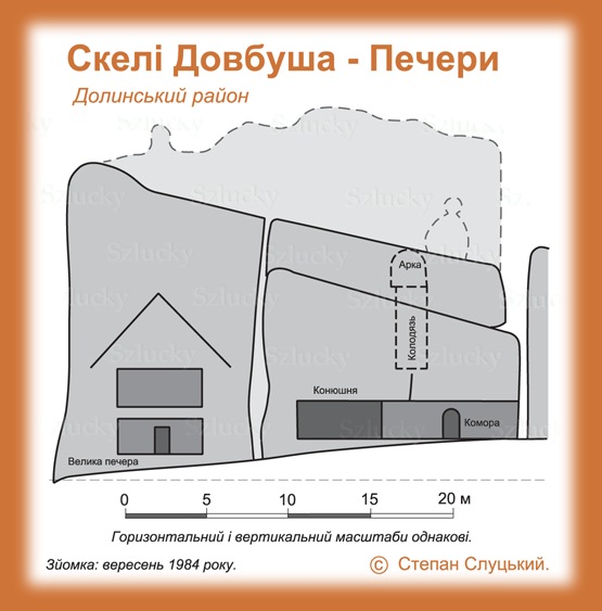 Схема печерного комплексу скелі Довбуша