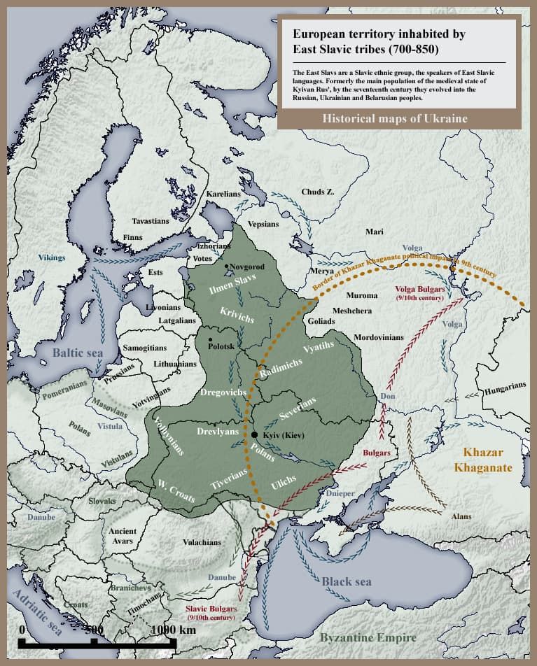 East Slavic tribes peoples 8th 9th century