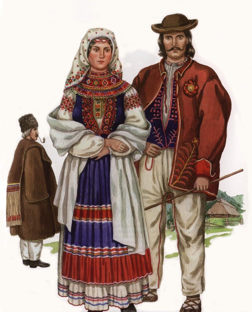 Лемківський костюм - малюнок Зінаїди Васіної