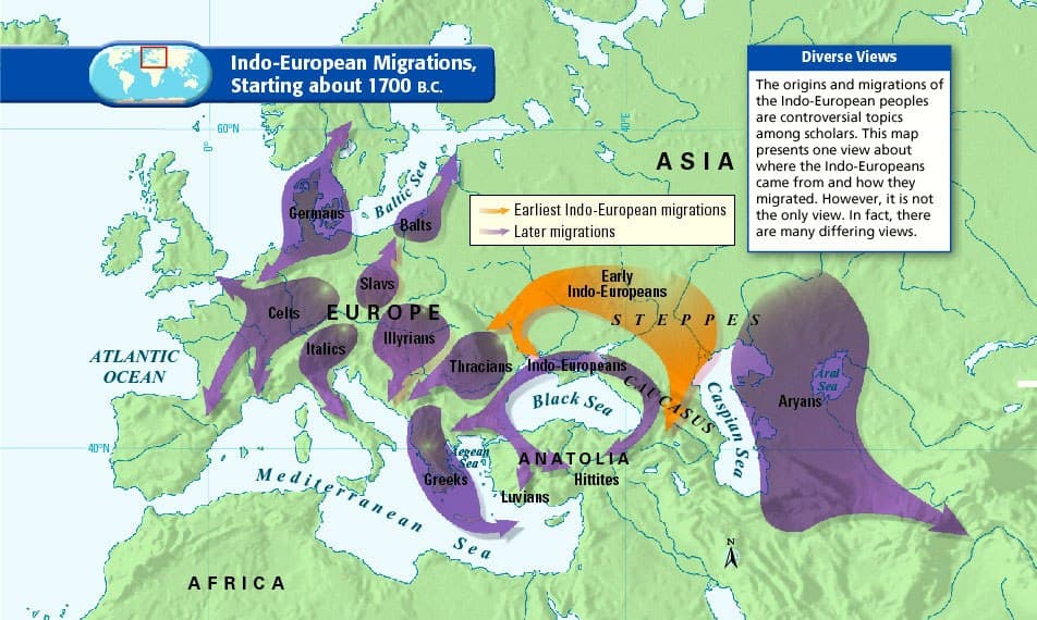 Міграції індоєвропейців у 2 тис.до н.е