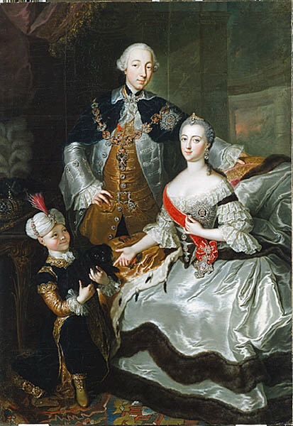 Anna Rosina de Gasc Le grand-duc Pierre Fiodorovitch la grande-duchesse Catherine Alexeïevna et un page 1756