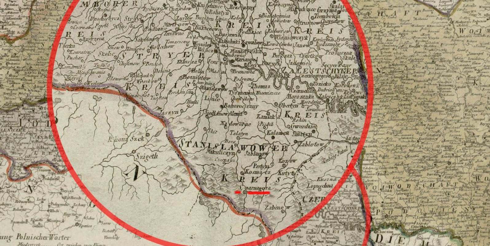 Чорногора на старій карті
