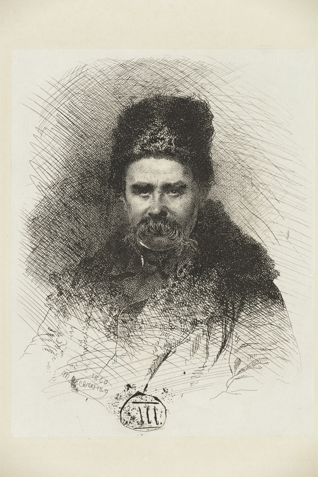 1860 12 Taras Shevchenko selfportrait 