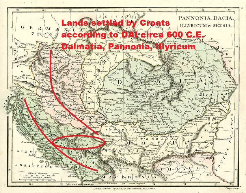 Мапа розселення білих хорватів